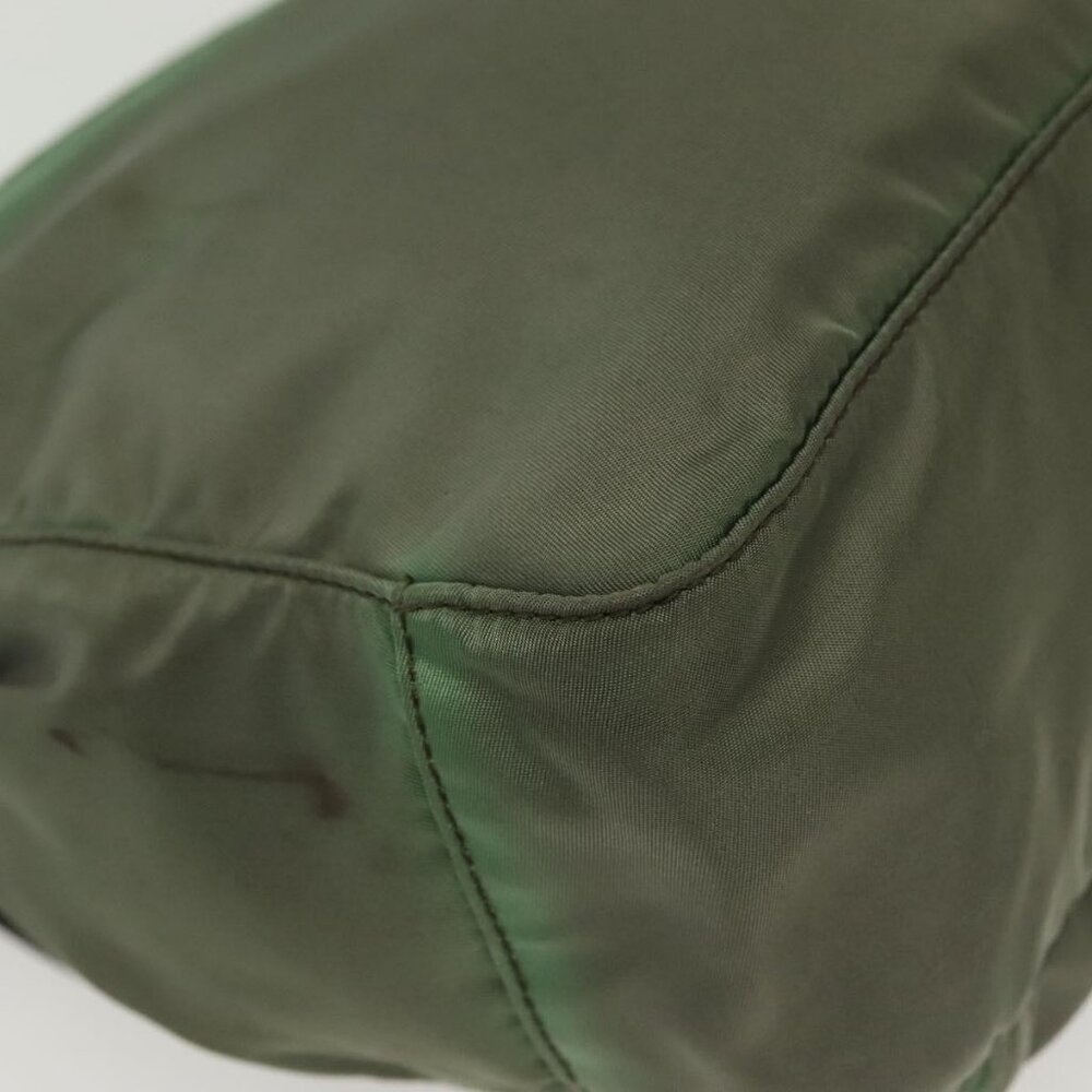 Authentic PRADA Shoulder Bag Nylon Khaki Gold - Picture 4 of 16